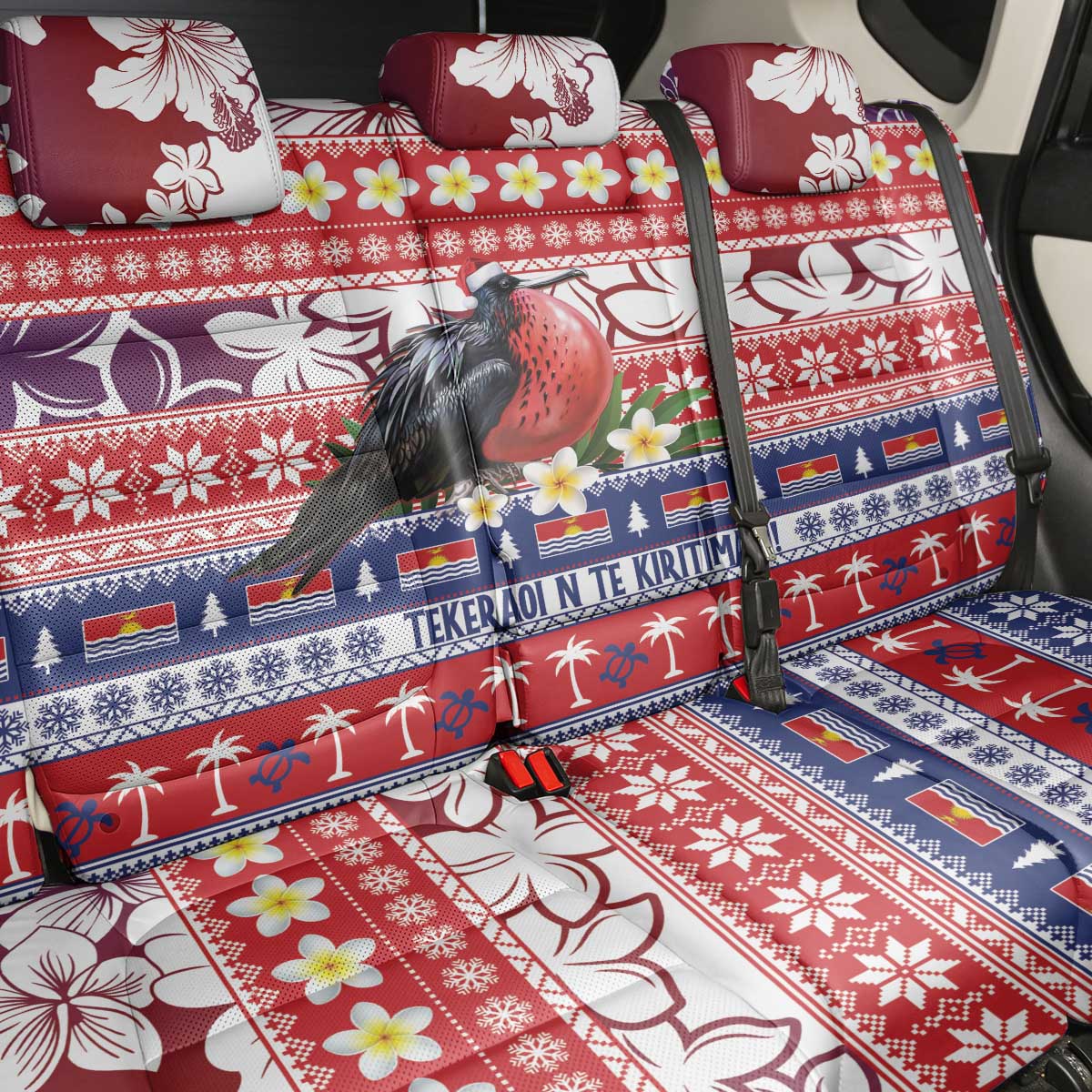 Kiribati Christmas Back Car Seat Cover Frigatebird Santa Tekeraoi n te Kiritimati LT14 - Polynesian Pride