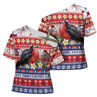 Kiribati Christmas Cross Shoulder Shirt Frigatebird Santa Tekeraoi n te Kiritimati LT14 - Polynesian Pride