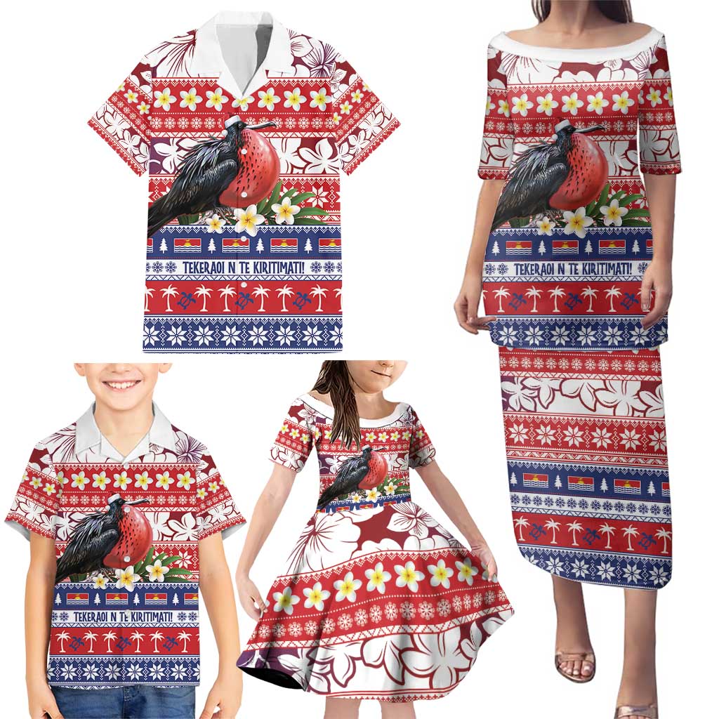 Kiribati Christmas Family Matching Puletasi and Hawaiian Shirt Frigatebird Santa Tekeraoi n te Kiritimati LT14 - Polynesian Pride