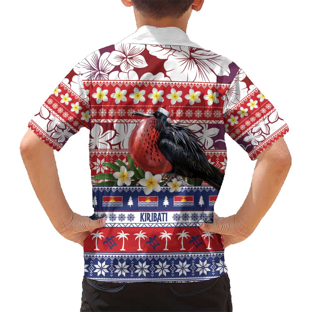 Kiribati Christmas Family Matching Short Sleeve Bodycon Dress and Hawaiian Shirt Frigatebird Santa Tekeraoi n te Kiritimati LT14 - Polynesian Pride