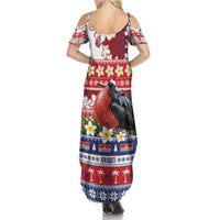 Kiribati Christmas Family Matching Summer Maxi Dress and Hawaiian Shirt Frigatebird Santa Tekeraoi n te Kiritimati LT14 - Polynesian Pride