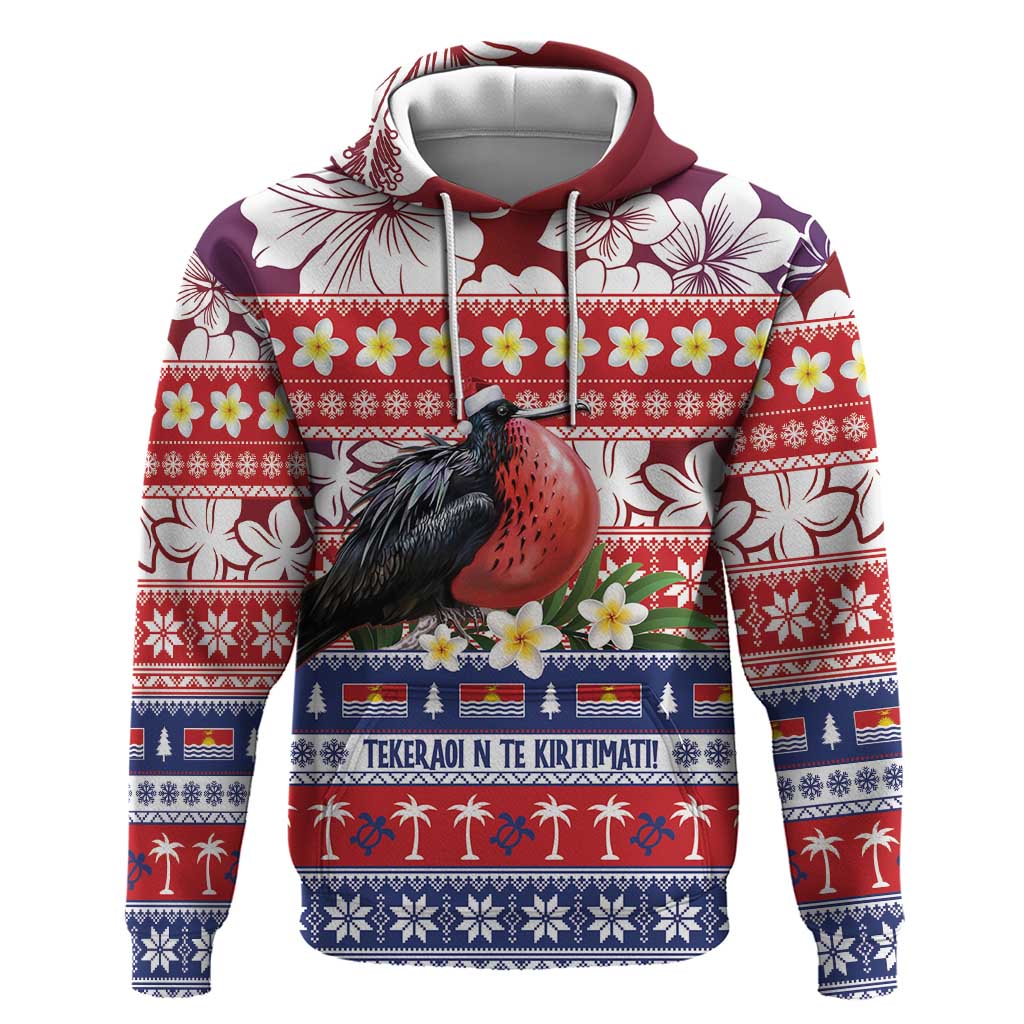 Kiribati Christmas Hoodie Frigatebird Santa Tekeraoi n te Kiritimati LT14 Pullover Hoodie Red - Polynesian Pride