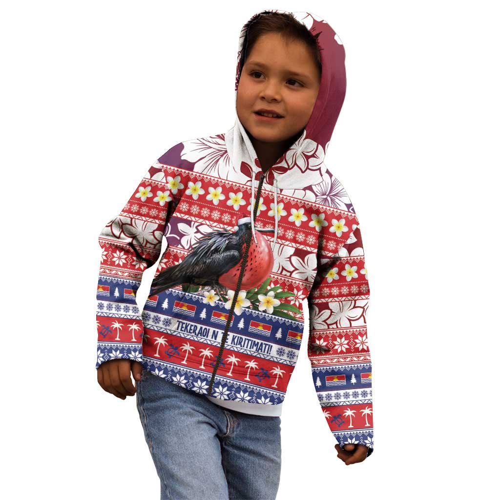 Kiribati Christmas Kid Hoodie Frigatebird Santa Tekeraoi n te Kiritimati LT14 - Polynesian Pride