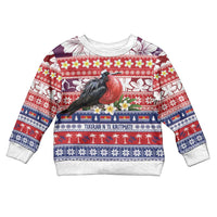 Kiribati Christmas Kid Ugly Christmas Sweater Frigatebird Santa Tekeraoi n te Kiritimati LT14 Kid Red - Polynesian Pride