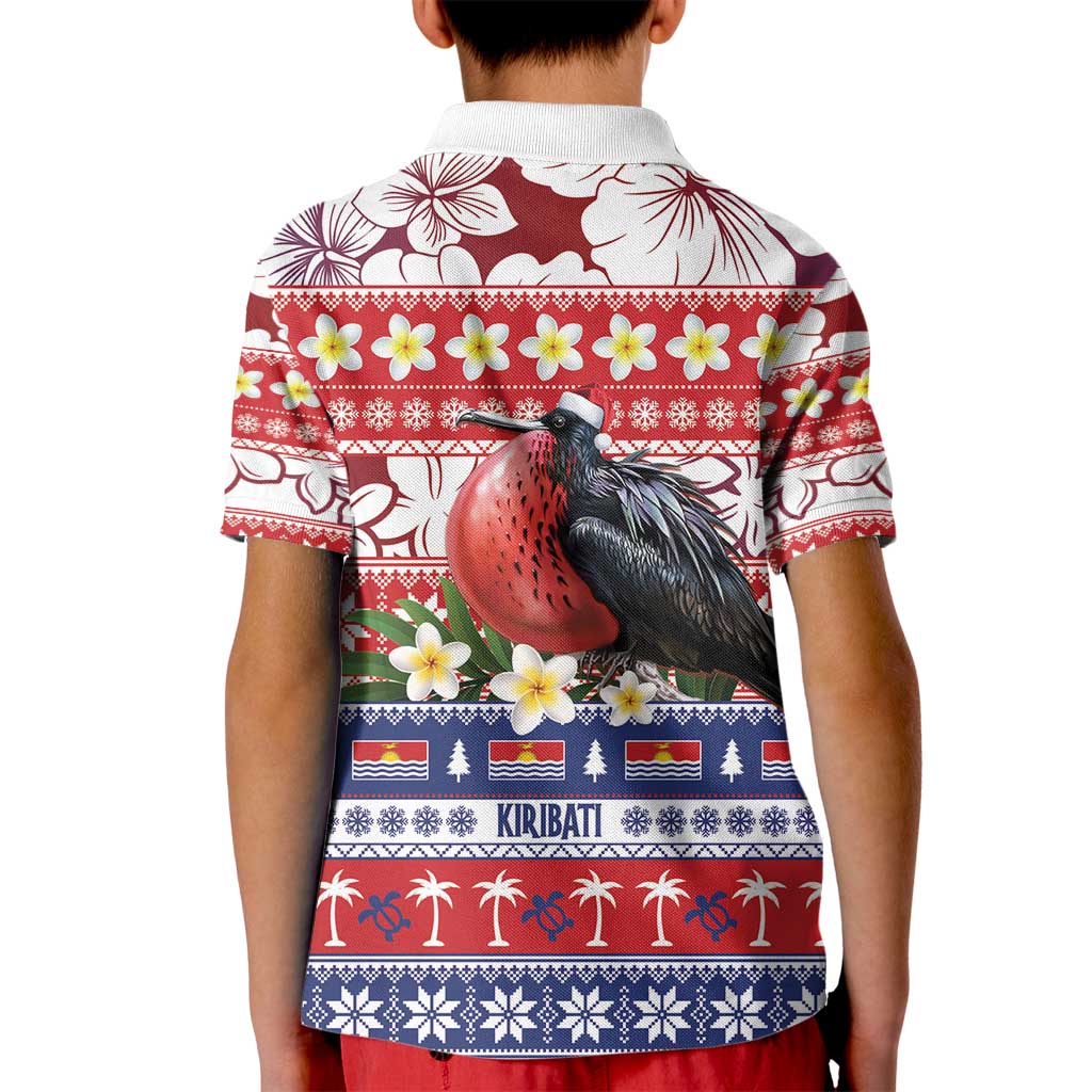 Kiribati Christmas Kid Polo Shirt Frigatebird Santa Tekeraoi n te Kiritimati LT14 - Polynesian Pride