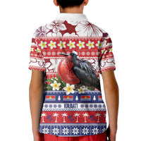 Kiribati Christmas Kid Polo Shirt Frigatebird Santa Tekeraoi n te Kiritimati LT14 - Polynesian Pride