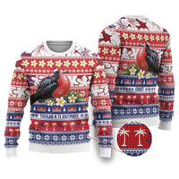 Kiribati Christmas Ugly Christmas Sweater Frigatebird Santa Tekeraoi n te Kiritimati LT14 Red - Polynesian Pride