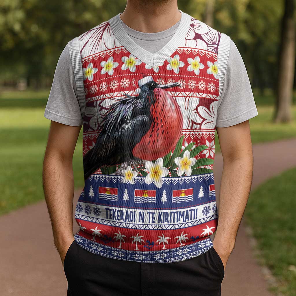Kiribati Christmas Knitted V-Neck Vest Frigatebird Santa Tekeraoi n te Kiritimati LT14 - Polynesian Pride