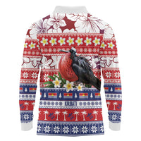 Kiribati Christmas Long Sleeve Polo Shirt Frigatebird Santa Tekeraoi n te Kiritimati LT14 - Polynesian Pride