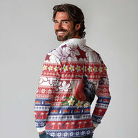 Kiribati Christmas Long Sleeve Polo Shirt Frigatebird Santa Tekeraoi n te Kiritimati LT14 - Polynesian Pride