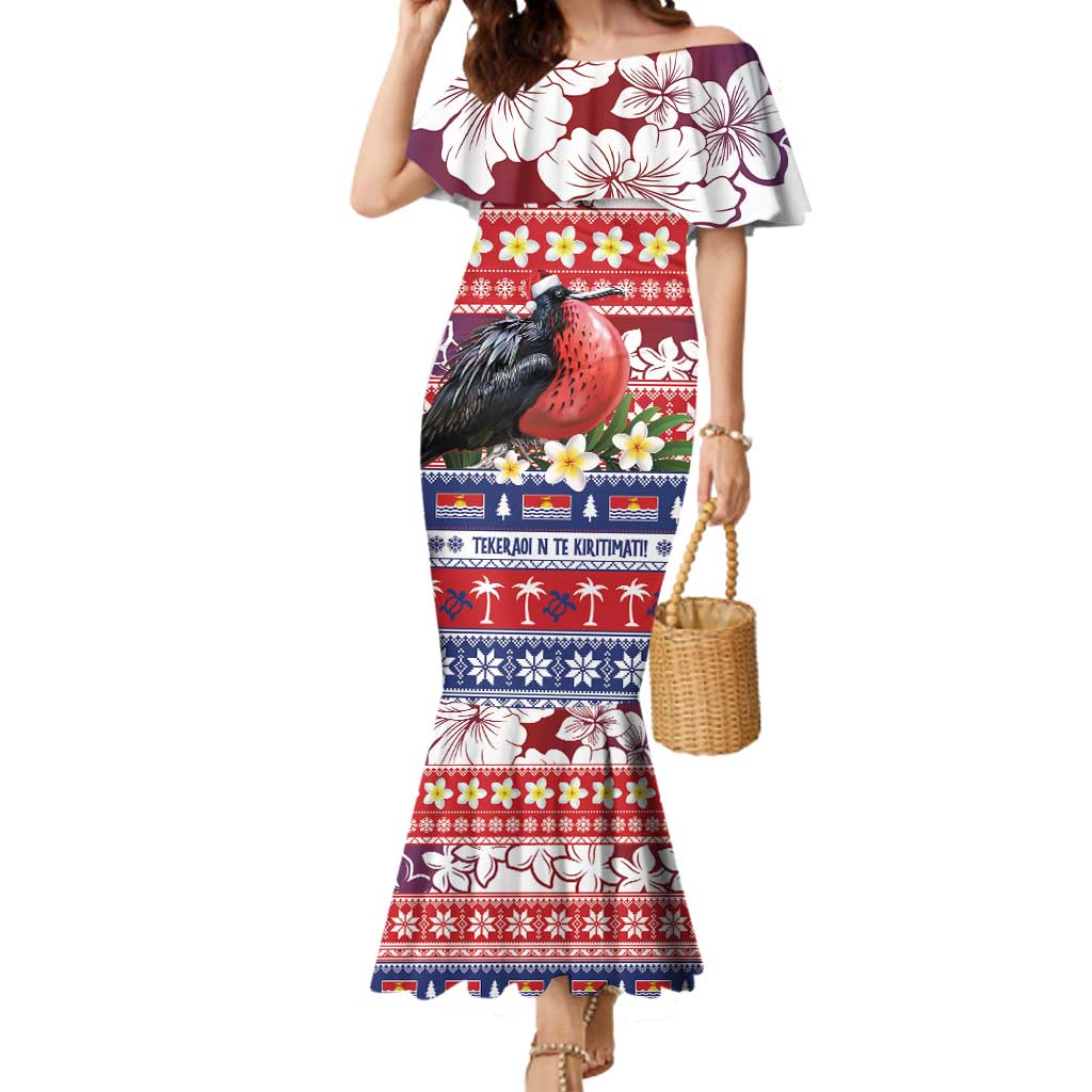 Kiribati Christmas Mermaid Dress Frigatebird Santa Tekeraoi n te Kiritimati LT14 Women Red - Polynesian Pride
