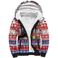Kiribati Christmas Sherpa Hoodie Frigatebird Santa Tekeraoi n te Kiritimati LT14 Unisex Red - Polynesian Pride
