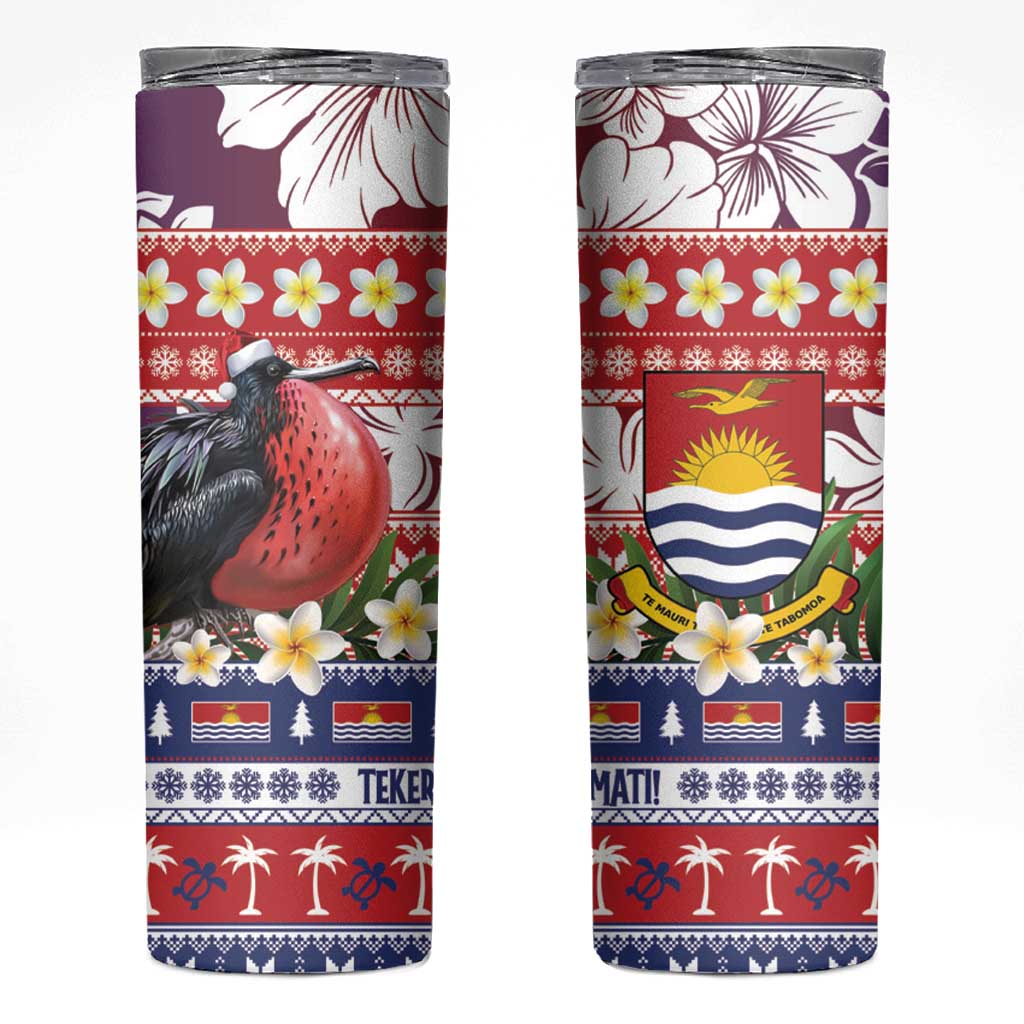 Kiribati Christmas Skinny Tumbler Frigatebird Santa Tekeraoi n te Kiritimati LT14 Red - Polynesian Pride