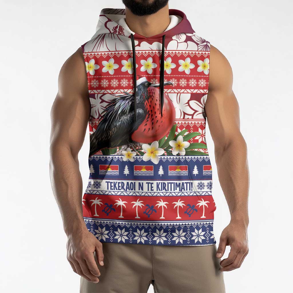 Kiribati Christmas Sleeveless Hoodie Frigatebird Santa Tekeraoi n te Kiritimati LT14 - Polynesian Pride