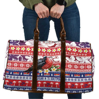 Kiribati Christmas Travel Bag Frigatebird Santa Tekeraoi n te Kiritimati LT14 Red - Polynesian Pride