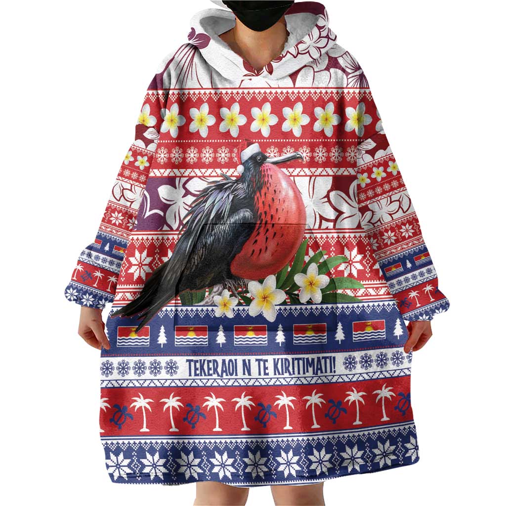 Kiribati Christmas Wearable Blanket Hoodie Frigatebird Santa Tekeraoi n te Kiritimati LT14 - Polynesian Pride
