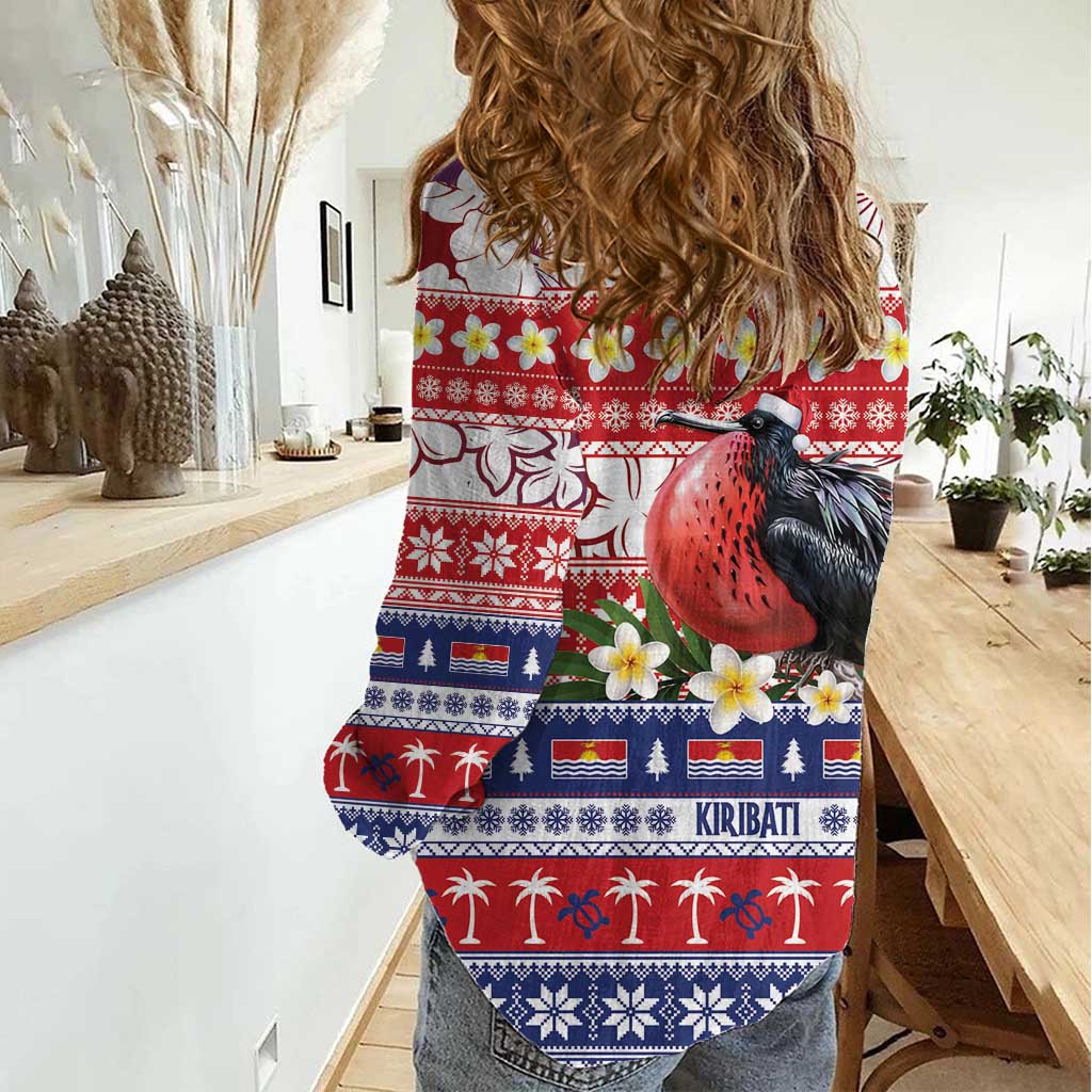 Kiribati Christmas Women Casual Shirt Frigatebird Santa Tekeraoi n te Kiritimati LT14 - Polynesian Pride