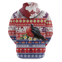 Kiribati Christmas Zip Hoodie Frigatebird Santa Tekeraoi n te Kiritimati LT14 - Polynesian Pride