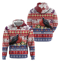 Kiribati Christmas Zip Hoodie Frigatebird Santa Tekeraoi n te Kiritimati LT14 - Polynesian Pride