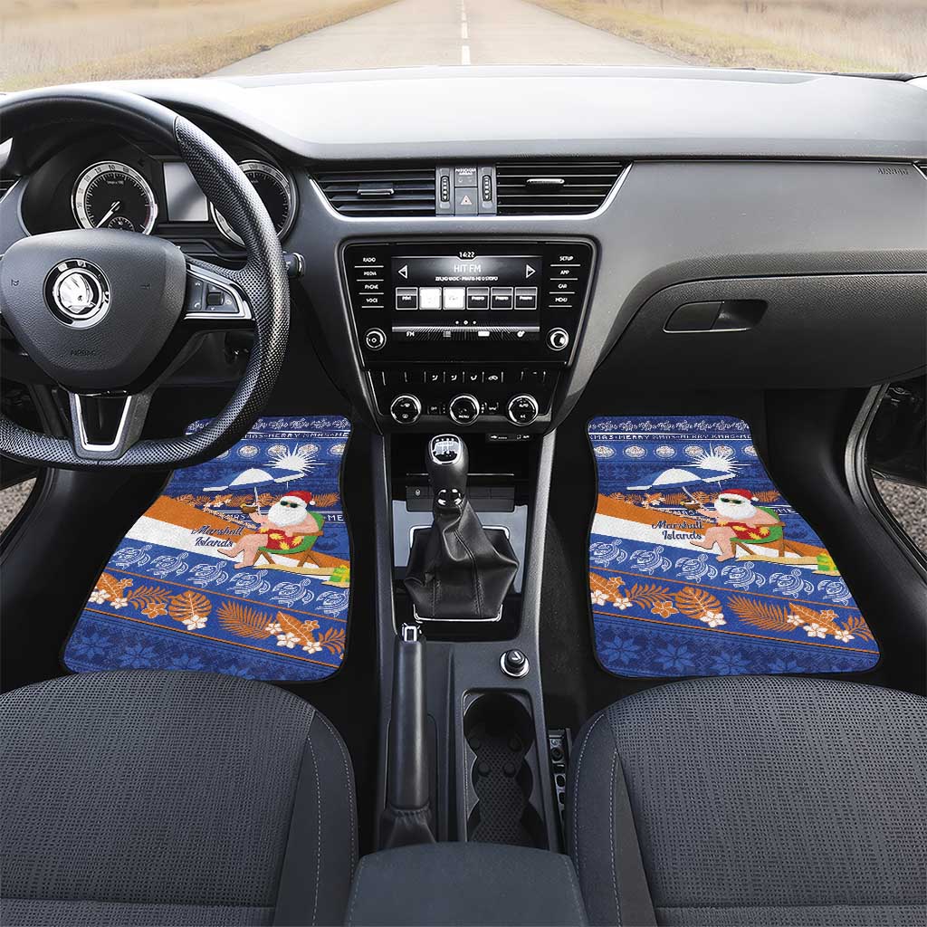 Marshall Islands Christmas Car Mats Beachy Santa Monono ilo raaneoan Nejin - Polynesian Pride