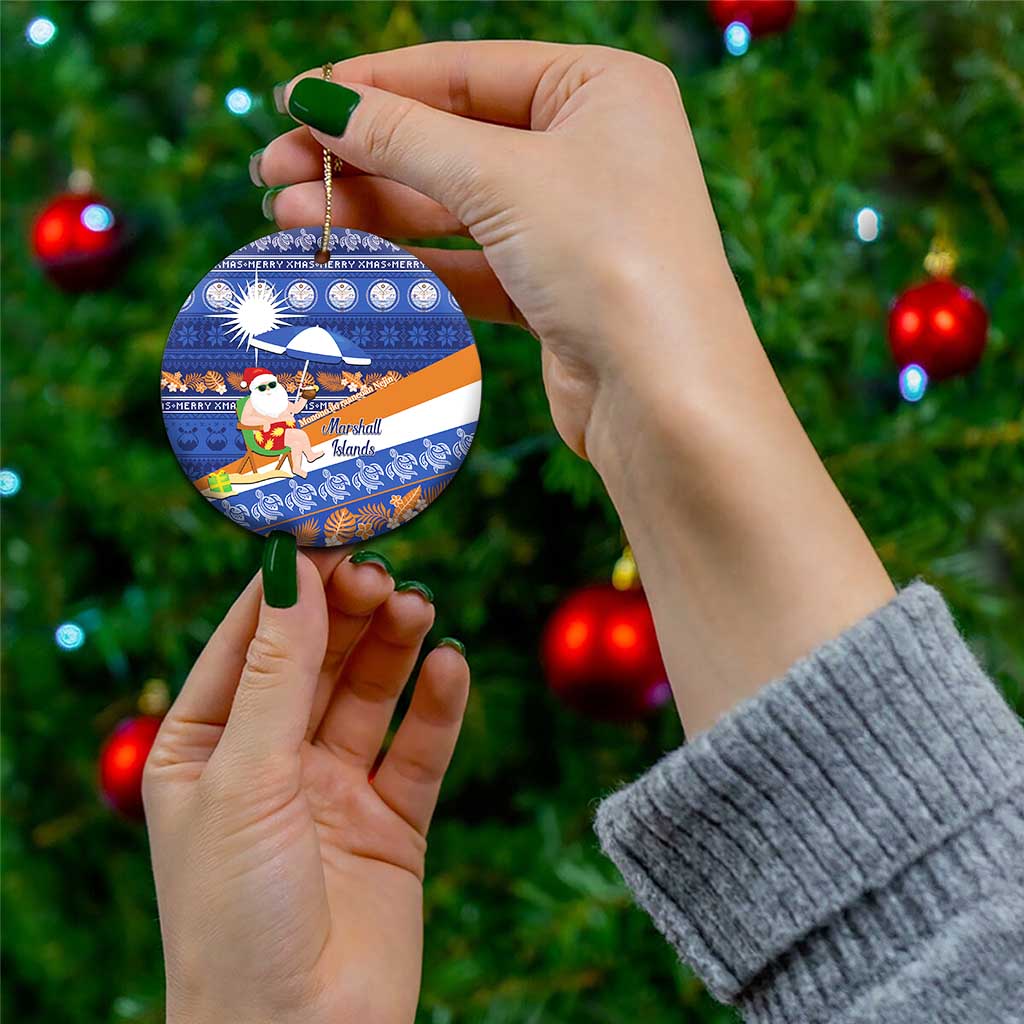 Marshall Islands Christmas Ceramic Ornament Beachy Santa Monono ilo raaneoan Nejin - Polynesian Pride