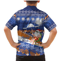 Marshall Islands Christmas Family Matching Mermaid Dress and Hawaiian Shirt Beachy Santa Monono ilo raaneoan Nejin LT14 - Polynesian Pride