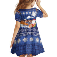 Marshall Islands Christmas Family Matching Off Shoulder Short Dress and Hawaiian Shirt Beachy Santa Monono ilo raaneoan Nejin LT14 - Polynesian Pride