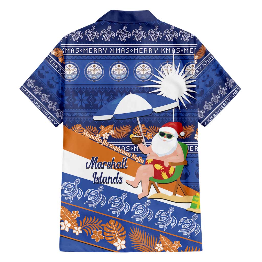 Marshall Islands Christmas Family Matching Summer Maxi Dress and Hawaiian Shirt Beachy Santa Monono ilo raaneoan Nejin LT14 - Polynesian Pride