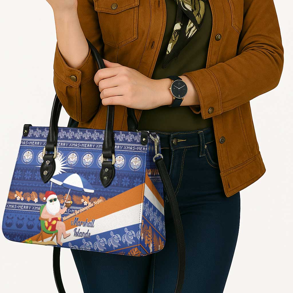 Marshall Islands Christmas Leather Bag Beachy Santa Monono ilo raaneoan Nejin - Polynesian Pride