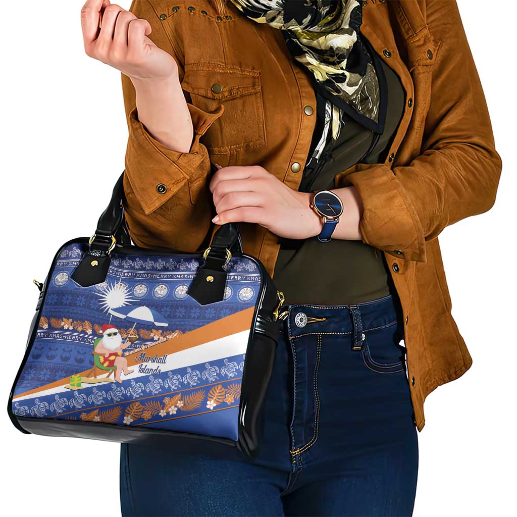 Marshall Islands Christmas Shoulder Handbag Beachy Santa Monono ilo raaneoan Nejin - Polynesian Pride