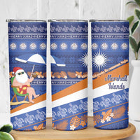 Marshall Islands Christmas Skinny Tumbler Beachy Santa Monono ilo raaneoan Nejin LT14 - Polynesian Pride