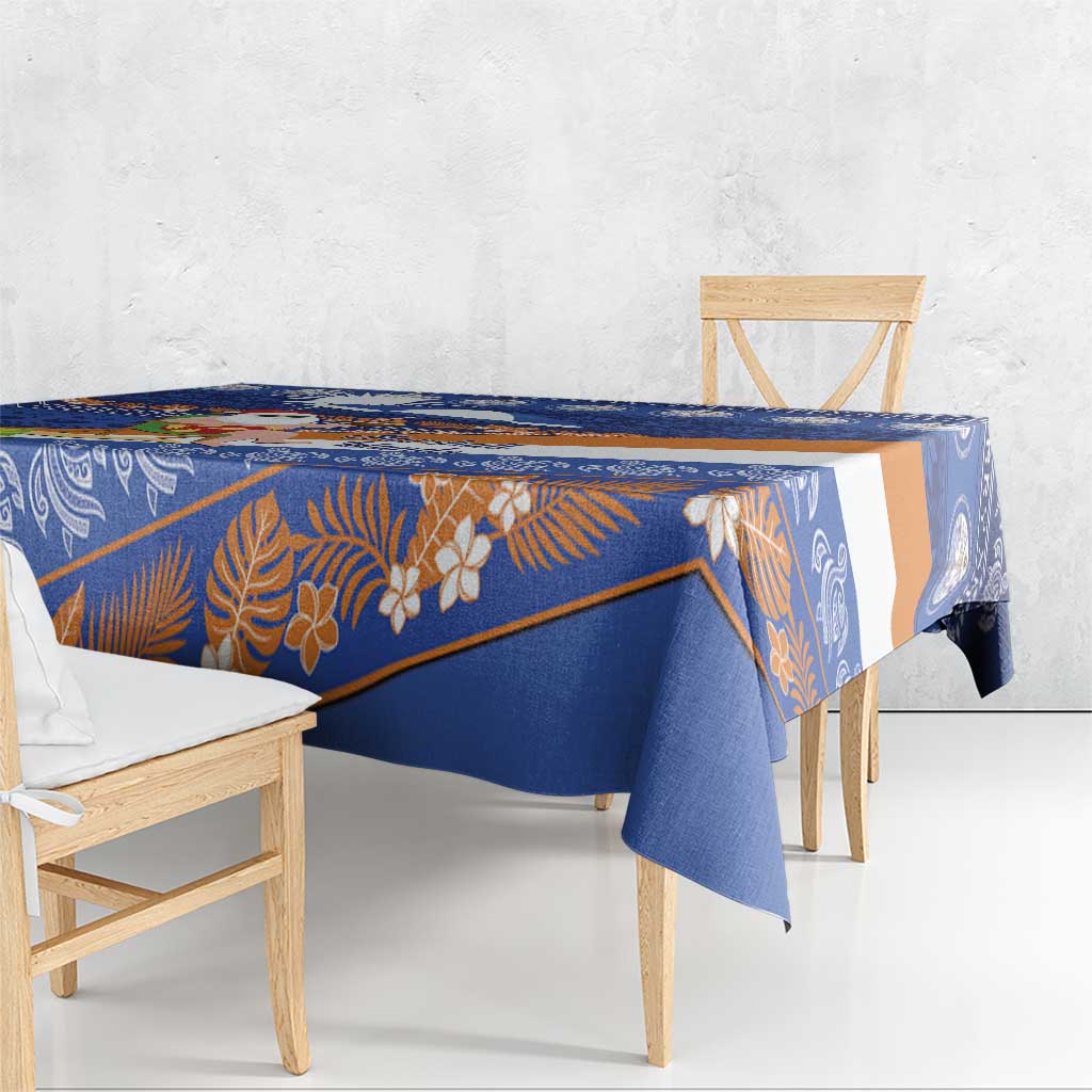 Marshall Islands Christmas Tablecloth Beachy Santa Monono ilo raaneoan Nejin - Polynesian Pride
