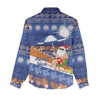 Marshall Islands Christmas Women Casual Shirt Beachy Santa Monono ilo raaneoan Nejin LT14 - Polynesian Pride
