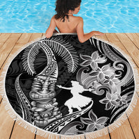 Hawaii Tribal Tiki Drum Hula Girl Beach Blanket LT14 - Polynesian Pride
