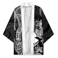 Hawaii Tribal Tiki Drum Hula Girl Kimono LT14 Unisex Black - Polynesian Pride