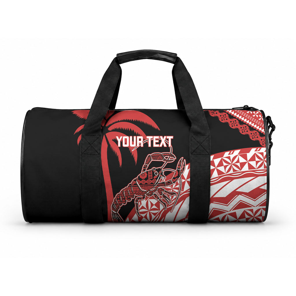 Rewa Fiji 2026 Rugby Custom Duffle Bag Ura Prawn Fijian Tapa Pattern LT14 One size Red - Polynesian Pride