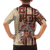 Samoa Tapau Family Matching Off Shoulder Long Sleeve Dress and Hawaiian Shirt Samoan Siapo Pattern LT14 - Polynesian Pride
