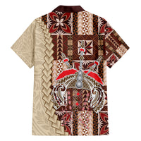 Samoa Tapau Family Matching Off Shoulder Maxi Dress and Hawaiian Shirt Samoan Siapo Pattern LT14 - Polynesian Pride