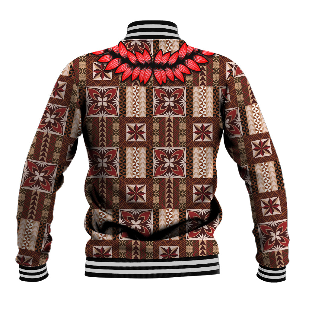 Samoa Siapo Baseball Jacket Tapa Pattern Mix Ula Fala Hibiscus LT14 - Polynesian Pride