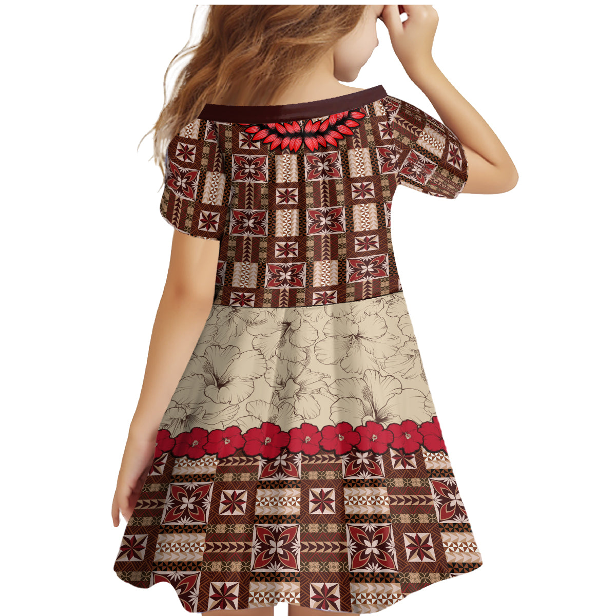 Samoa Siapo Family Matching Mermaid Dress and Hawaiian Shirt Tapa Pattern Mix Ula Fala Hibiscus LT14 - Polynesian Pride