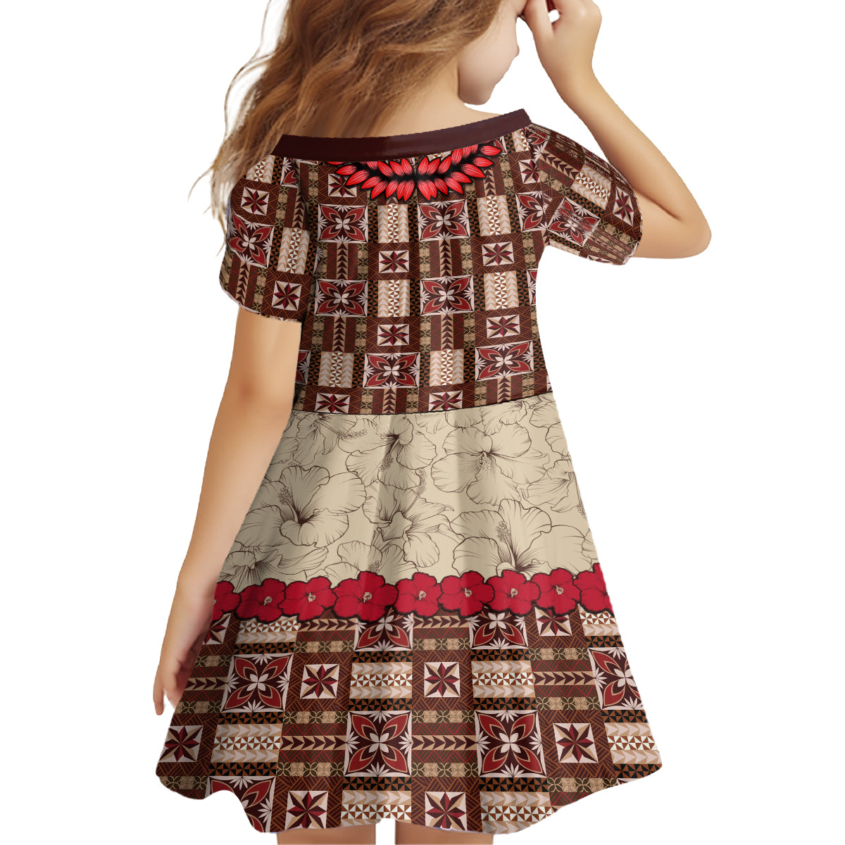 Samoa Siapo Family Matching Tank Maxi Dress and Hawaiian Shirt Tapa Pattern Mix Ula Fala Hibiscus LT14 - Polynesian Pride
