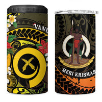 Vanuatu Christmas 4 in 1 Can Cooler Tumbler Vanuatuan Pig Tusk - Meri Krismas! LT14 One Size: 16 oz Black - Polynesian Pride