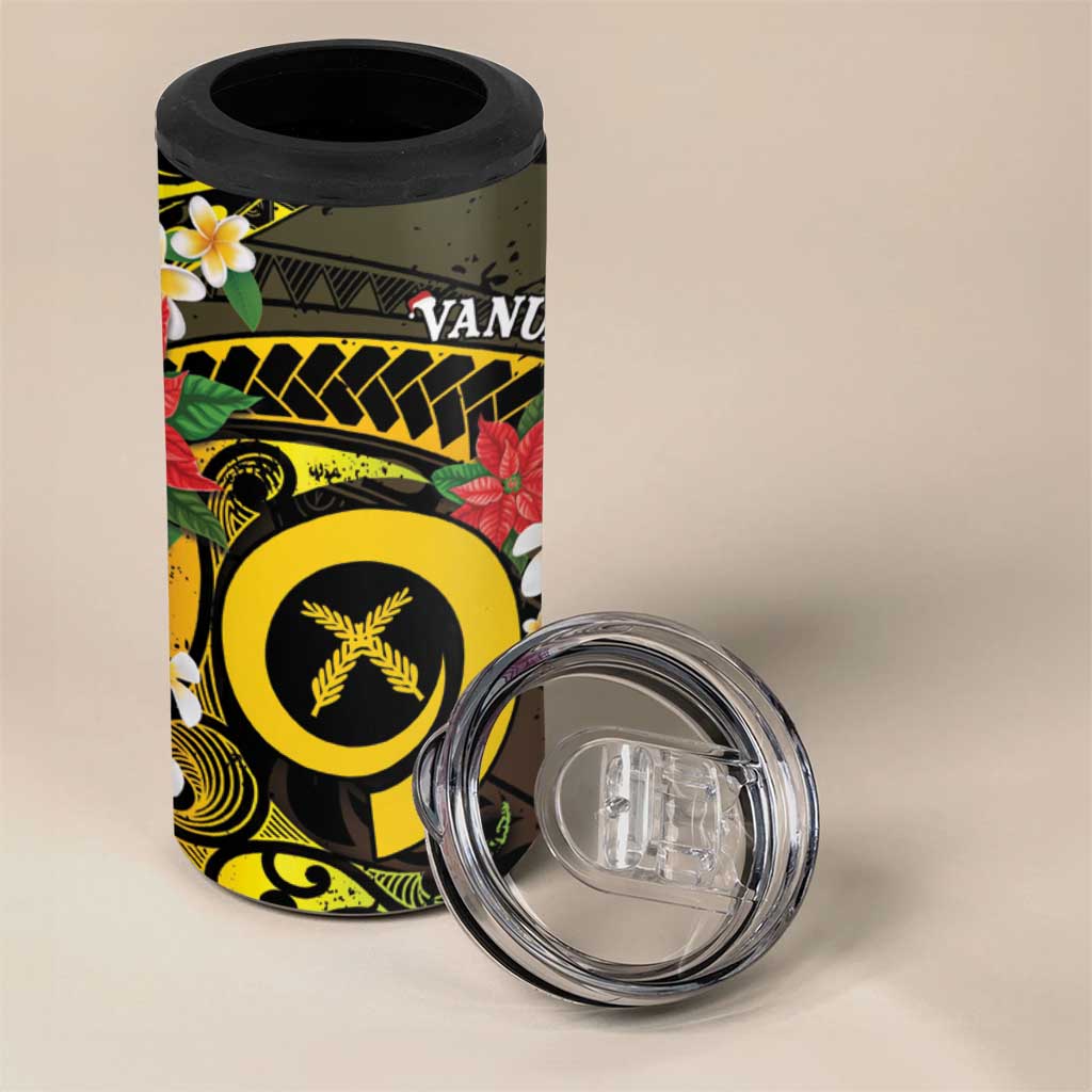 Vanuatu Christmas 4 in 1 Can Cooler Tumbler Vanuatuan Pig Tusk - Meri Krismas! LT14 - Polynesian Pride