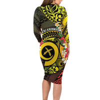 Vanuatu Christmas Family Matching Long Sleeve Bodycon Dress and Hawaiian Shirt Vanuatuan Pig Tusk - Meri Krismas! LT14 - Polynesian Pride