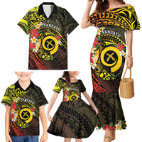 Vanuatu Christmas Family Matching Mermaid Dress and Hawaiian Shirt Vanuatuan Pig Tusk - Meri Krismas! LT14 - Polynesian Pride