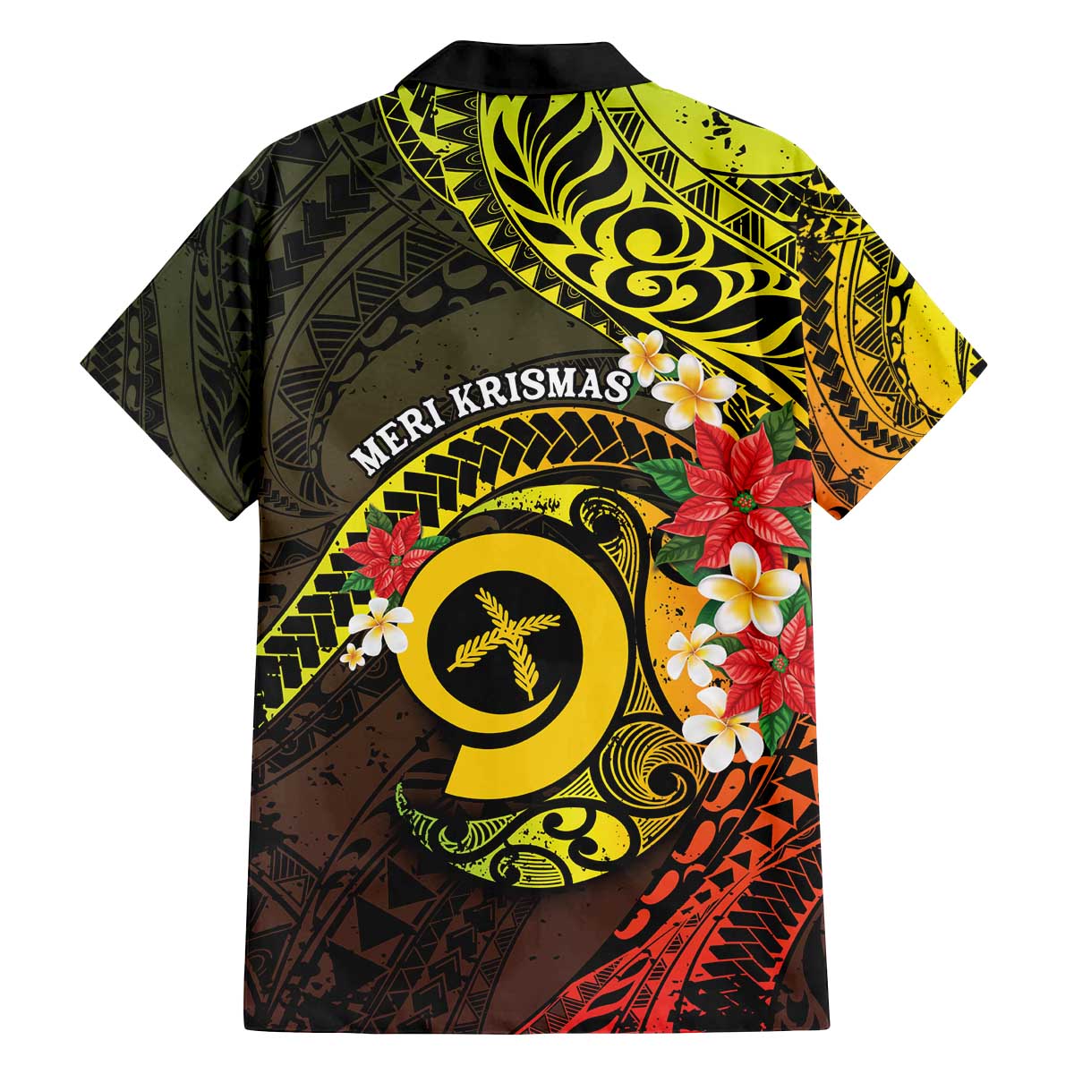 Vanuatu Christmas Family Matching Off The Shoulder Long Sleeve Dress and Hawaiian Shirt Vanuatuan Pig Tusk - Meri Krismas! LT14 - Polynesian Pride