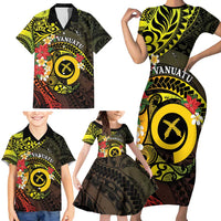 Vanuatu Christmas Family Matching Short Sleeve Bodycon Dress and Hawaiian Shirt Vanuatuan Pig Tusk - Meri Krismas! LT14 - Polynesian Pride