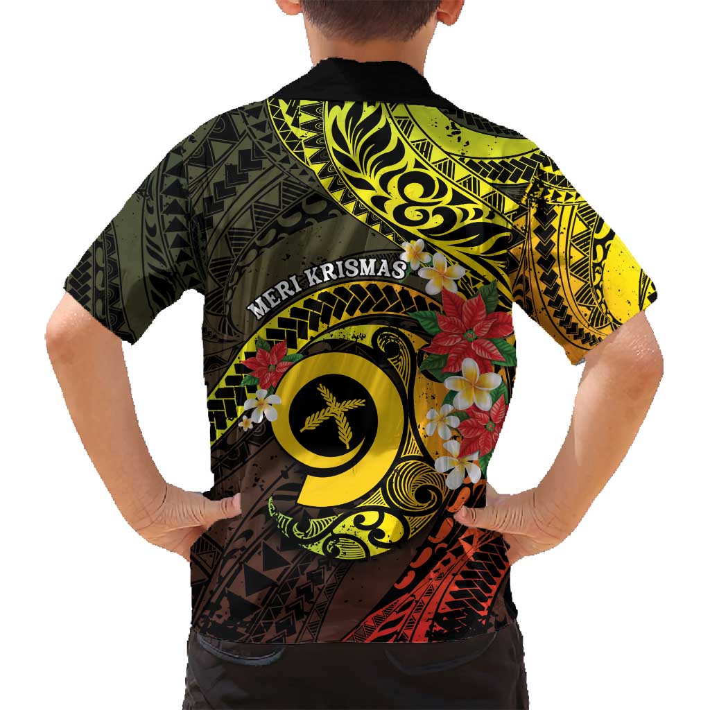 Vanuatu Christmas Family Matching Summer Maxi Dress and Hawaiian Shirt Vanuatuan Pig Tusk - Meri Krismas! LT14 - Polynesian Pride