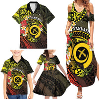 Vanuatu Christmas Family Matching Summer Maxi Dress and Hawaiian Shirt Vanuatuan Pig Tusk - Meri Krismas! LT14 - Polynesian Pride
