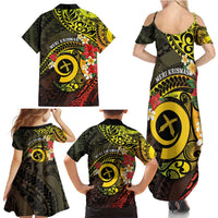 Vanuatu Christmas Family Matching Summer Maxi Dress and Hawaiian Shirt Vanuatuan Pig Tusk - Meri Krismas! LT14 - Polynesian Pride